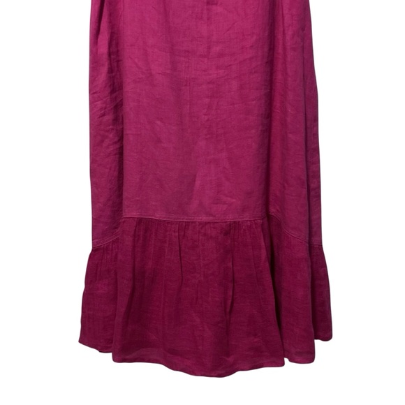 FLAX Pink Sleeveless Ruffle Hem Linen Midi Dress P (4/6) - Picture 4 of 13